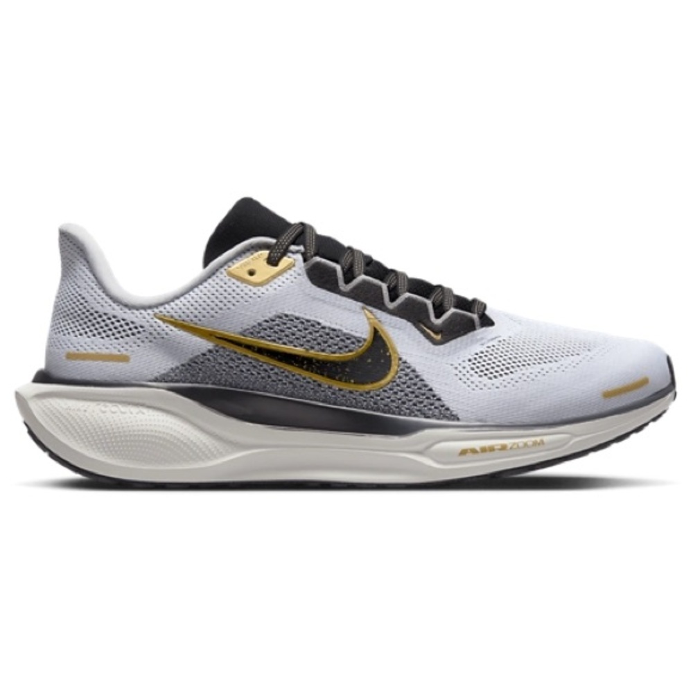 Nike Air Zoom Pegasus 41 Sneakers Size 10.5 Mesh Upper Gray Gold Running Outdoor